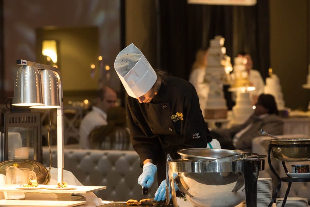 Wedding dessert display prepared for an MCC celebration